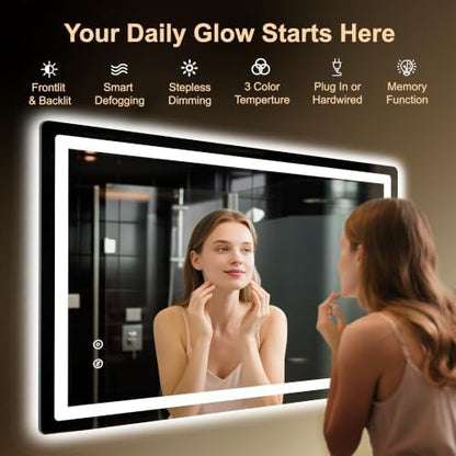 LED Bathroom Mirror, 45"x30" Bathroom Vanity Mirror with Lights