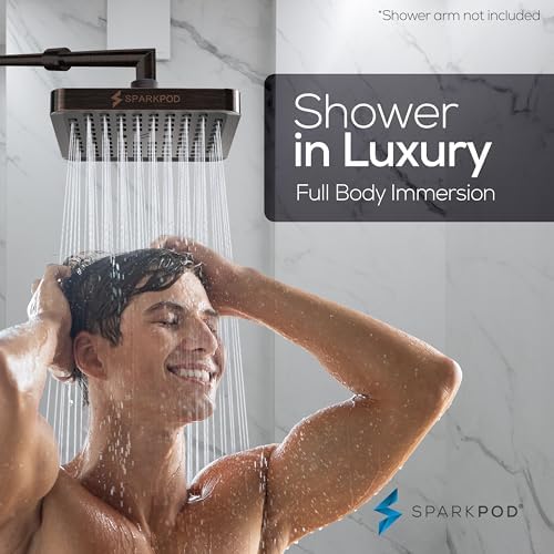 SparkPod Rain Shower Head, 6 Inch Square, Vintage Oil-Rubbed Bronze Finish