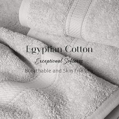 SUPERIOR Egyptian Cotton Ultra Plush & Absorbent, 6 Piece Set, Silver