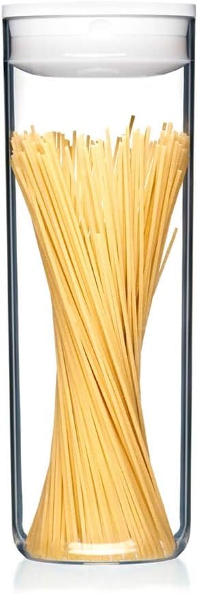 Click Clack Pantry Spaghetti Canister, 2-1/2-Quart, White Lid