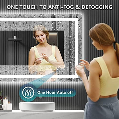 48x36 LED Bathroom Mirror with Lights, Lighted Vanity Mirror