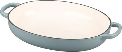 EDGING CASTING Enameled Oval Cast Iron Dutch Oven Pot with Lid, Bread Dutch Oven for Sourdough Bread Baking, Dutch Oven Bread, Bread Oven, 6QT, Seasalt