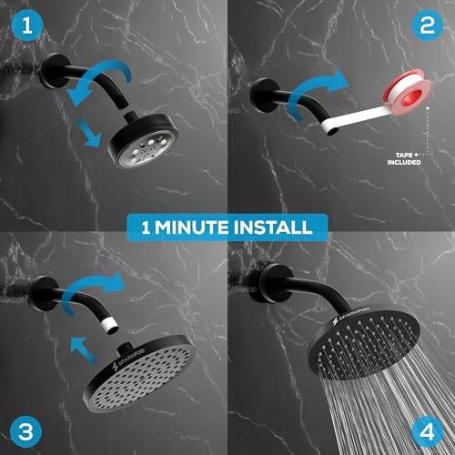 SparkPod Rain Shower Head, 8 Inch Square, Vintage Oil-Rubbed Bronze Finish