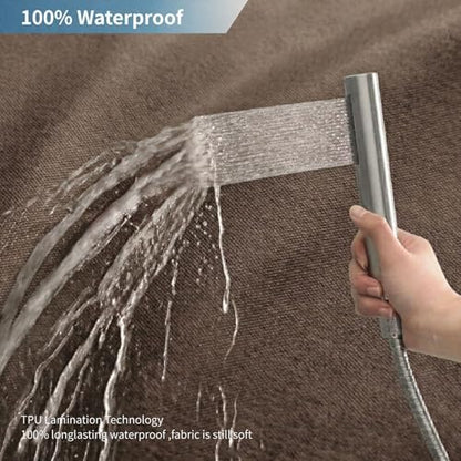 Waterproof Fabric Shower Curtain,No Liner Needed,72x72,Brown