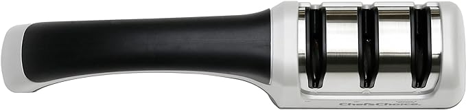 Chef'sChoice Manual Knife Sharpeners for 15- and 20-Degree Straight-Edge and Serrated Knives with Diamond Abrasives Precise Angle Control & Compact Footprint, 2-Stage, Gray