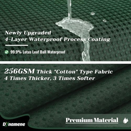 Dynamene Extra Long Waffle Shower Curtain 256 GSM Fabric 72x90 Dark Green