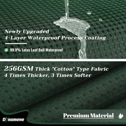 Dynamene Extra Wide Waffle Shower Curtain 256 GSM Fabric 180x72 Dark Green
