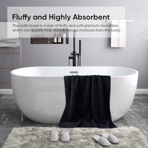 HOMEXCEL Bath Towels 2PK, Microfiber Ultra Soft Bathroom Towel, 27x54 in