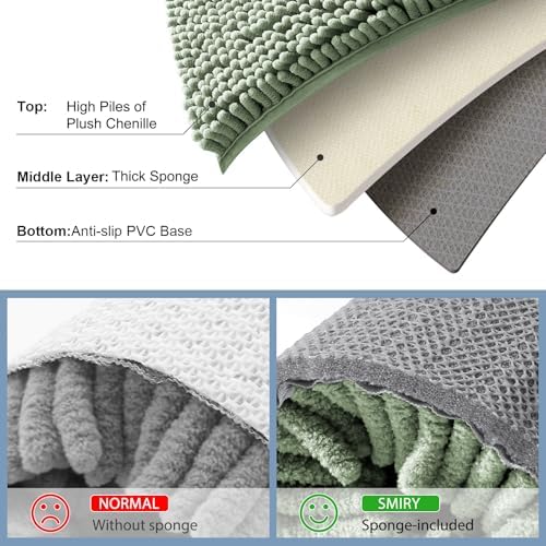 Smiry Bathroom Rugs 36X24, Luxury Chenille Extra Soft Absorbent Bath Mat