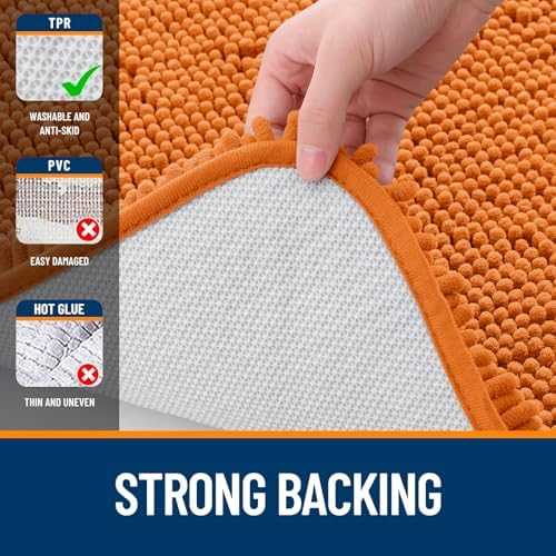 OLANLY Bathroom Rugs 35x24, Extra Soft Absorbent Chenille Bath Rugs