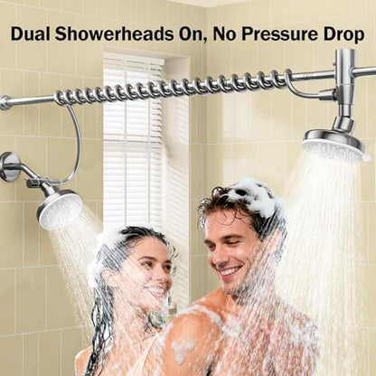 Dual Shower Head with Original Adjustable Slider, Double Showerhead, Chrome