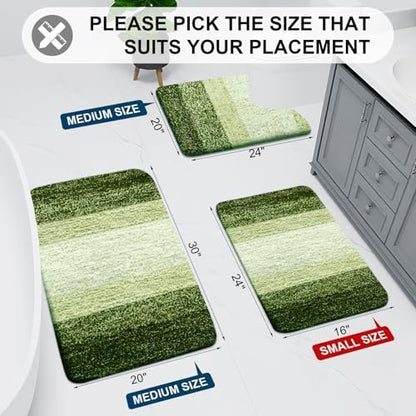 Arotive Microfiber Bathroom Rugs, Shaggy Soft Absorbent Bath Rug, 24x16