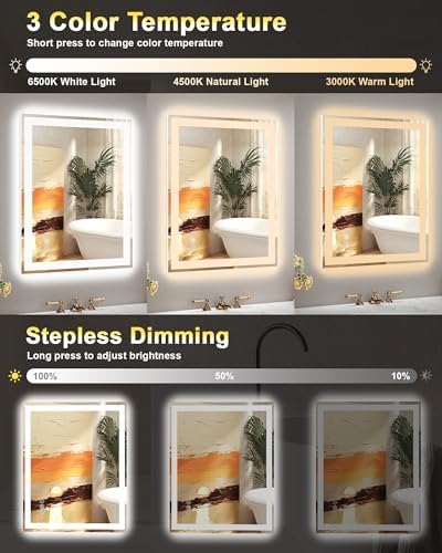 20x28 LED Bathroom Mirror, 6000LM, Separate Front and Back Lights