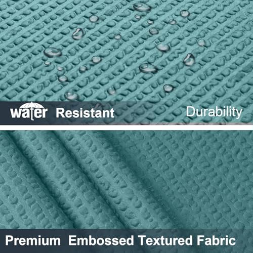 OWENIE Turquoise Shower Curtain for Bathroom 84 Inches Extra Long, Elegant 3D Embossed Textured Cloth Waffle Shower Curtain, Modern Luxury Hotel Style, Water Repellent, Machine Washable, 72X84