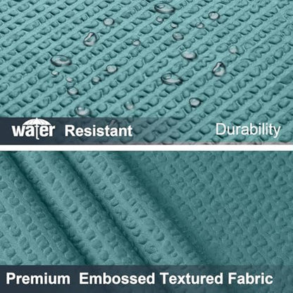 OWENIE Turquoise Shower Curtain for Bathroom 84 Inches Extra Long, Elegant 3D Embossed Textured Cloth Waffle Shower Curtain, Modern Luxury Hotel Style, Water Repellent, Machine Washable, 72X84
