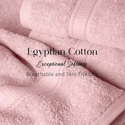 SUPERIOR Egyptian Cotton Ultra Plush & Absorbent, 3 Piece Set, Tea Rose