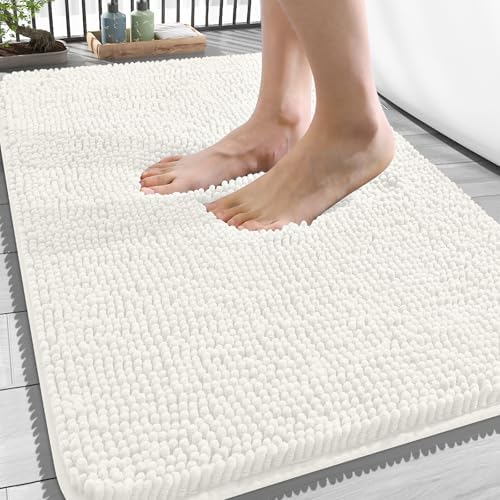 OLANLY Bathroom Rugs 34x21, Extra Soft Absorbent Chenille Bath Rugs