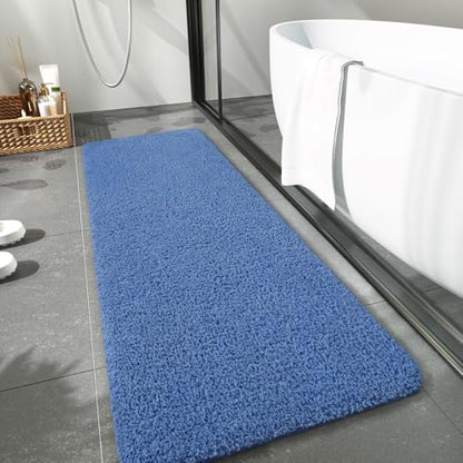 LOCHAS Bathroom Rug Runner 24x60 Inch, Bath Rugs Non Slip, Blue
