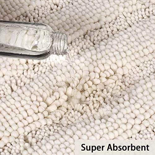 Turquoize Bathroom Runner Rug 17"x47", Soft Absorbent Chenille Bath Rug