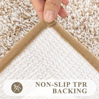 Pauwer Bathroom Rugs Sets 2 Piece, Non Slip Washable Bath Mat, Khaki