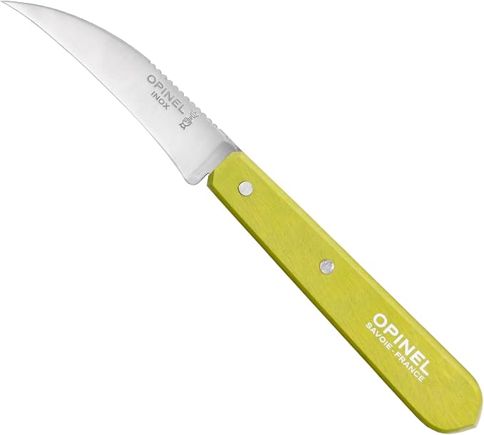 OPINEL Les Essentials - Small Kitchen 4 Piece Knife Set - Paring, Serrated, Peeler, Vegetable Knife, Corrosion Resistant High Carbon Steel, Made in France (50s)