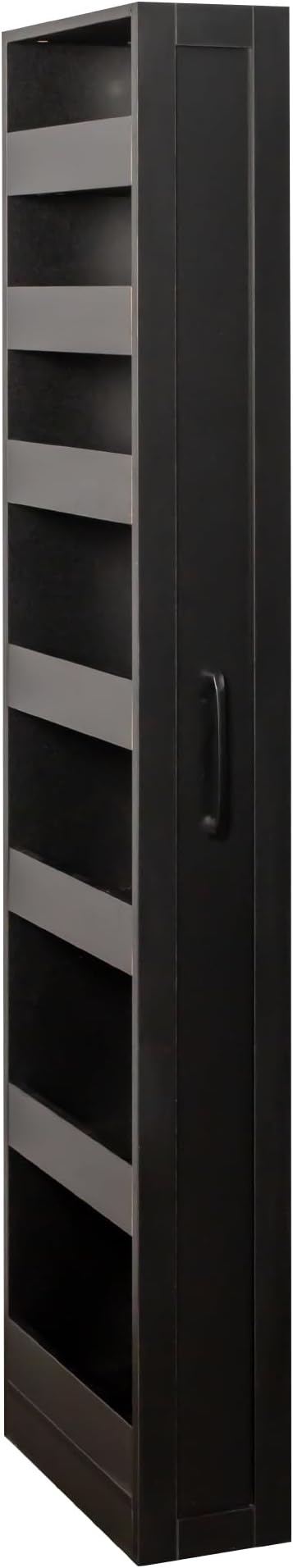 7 Tier Expandable Pull Out Cabinet Organizer, Pull Out Spice Rack, Rolling Kitchen Pantry Storage Cabinet, Slide Out Shelf Cabinet Storage for Kitchen, Black