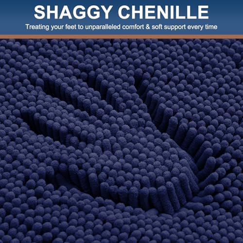 Smiry Bathroom Rugs 84X60, Luxury Chenille Extra Soft Absorbent Bath Mat