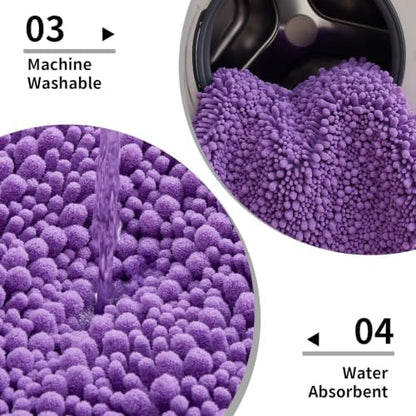 Disolla Purple Bathroom Runner Rug 24x60 Inch - Large Long Chenille Bath Mat, Thick Shaggy Plush Absorbent Floor Mat, Non-Slip Runner for Master Bathroom and Bedside