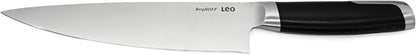 Berghoff Graphite Chef's Knife 8", Stainless Steel Sharp Wide Blade, Soft-touch Handle, Paring Cutting Slicing Fruits Vegetables Meat Fish, Well Balanced