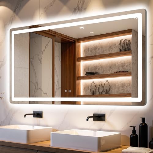 Delma 30x55 LED Bathroom Vanity Mirror with Lights, Anti-Fog, Dimmable