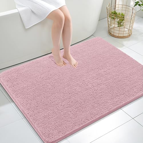 OLANLY Large Bathroom Rugs 40x32, Extra Soft Absorbent Chenille Bath Rugs