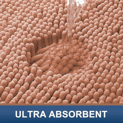 Smiry Bathroom Rugs 24X16, Luxury Chenille Extra Soft Absorbent Bath Mat