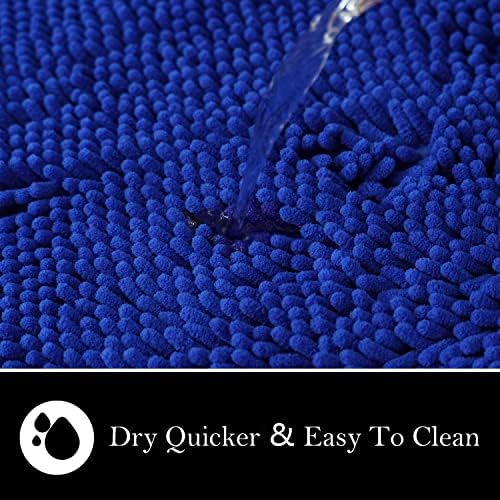 Bathroom Rugs Chenille Bath mat 2 Piece Set, Super Absorbent, Strong PVC Non Slip Backing, Bath mats for Bathroom, Plush Shaggy, Thick, Machine Washable, Bathtub, Toilet.(Royal Blue)