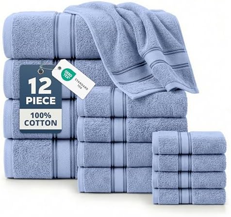 LANE LINEN Large Bath Towel Set Absorbent Quick Dry 100% Cotton - Allure