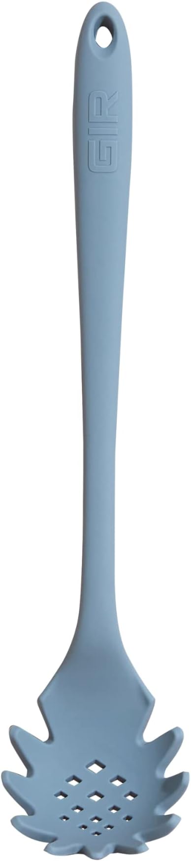 GIR: Get It Right Silicone Pasta & Spaghetti Spoon - 13-In Slate Modern - Heat-Resistant Silicone Ladle & Pasta Fork - Gentle on Nonstick Surfaces
