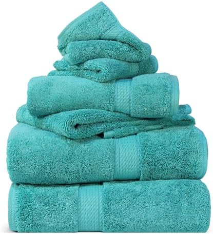 SUPERIOR Egyptian Cotton Ultra Plush & Absorbent, 6 Piece Set, Turquoise