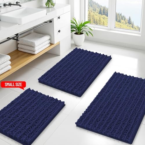 Smiry Bathroom Rugs 36X24, Extra Soft Rubber Backing Chenille Bath Mats