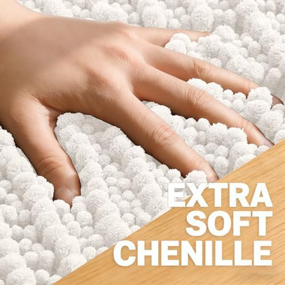 OLANLY Bathroom Rugs 34x21, Thick Soft Absorbent Chenille Bath Rugs