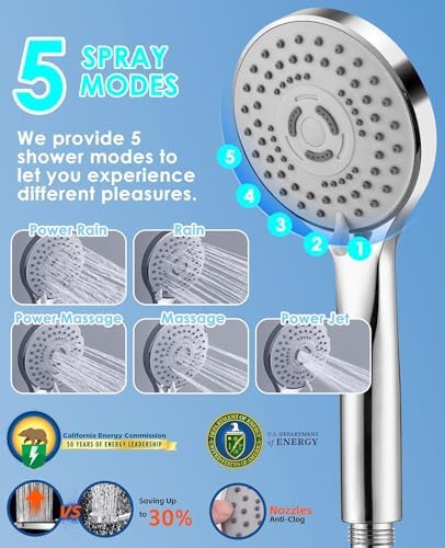 Rain Shower Head with Handheld Spray Combo, 10 Inch, High Pressure, Chrome