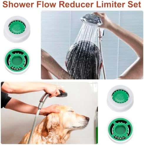 4Pcs Shower Flow Restrictor, Green Water Flow Reducer Control Value