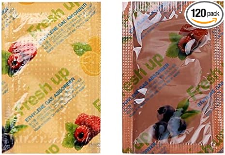 Fresh & Fresh 5 Gram (120 Pack) Produce Saver Ethylene Gas Absorber - Produce Freshness Packets Produce Saver to Extend Freshness of Vegetables, Flowers, Fruits, Banana, Kiwi, Apple, Tomato, Avocado