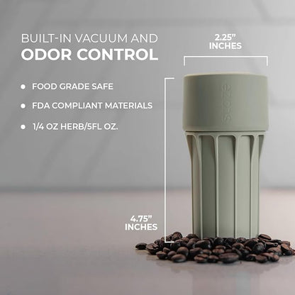 Staze Air Tight Smell Proof Container (148ml) – Vacuum Seal Jar with UV Protection, Waterproof Food Storage Canister, Portable Small Smell Proof Jar for Coffee, Herb, Spice & Gummies - (OG Trio)