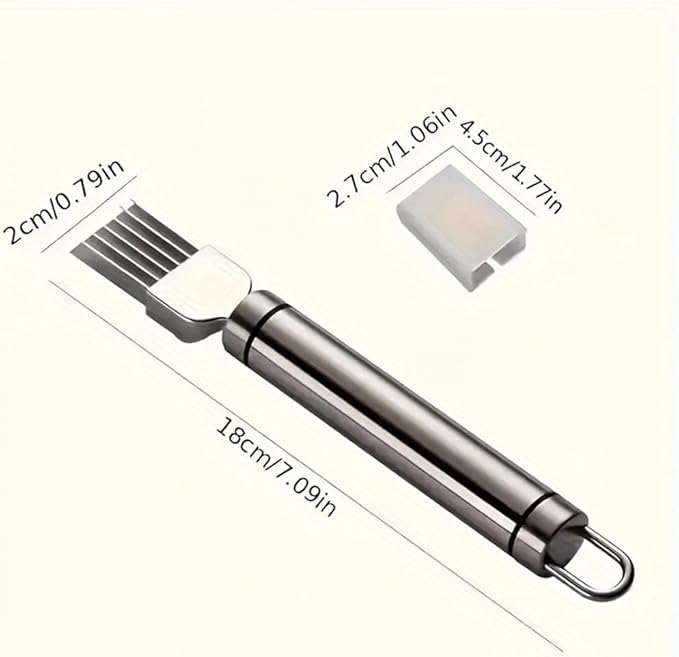 3Pack Green Onion Slicer, Multi-Blade Kitchen Herb Cutter, Professional Scallion Shredding Tool (3, Silver and black)