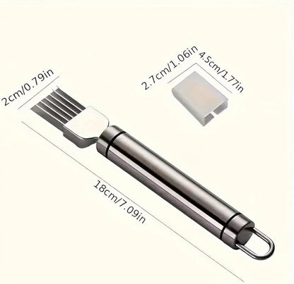 3Pack Green Onion Slicer, Multi-Blade Kitchen Herb Cutter, Professional Scallion Shredding Tool (3, Silver and black)