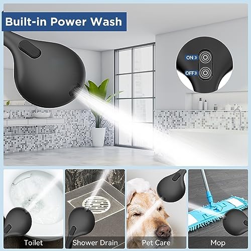HOPOPRO 7-Mode High Pressure Hand Shower Head with Power Wash, Matte Black