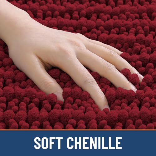 Smiry Bathroom Toilet Rugs U Shaped 20X20, Chenille Bath mats for Toilet