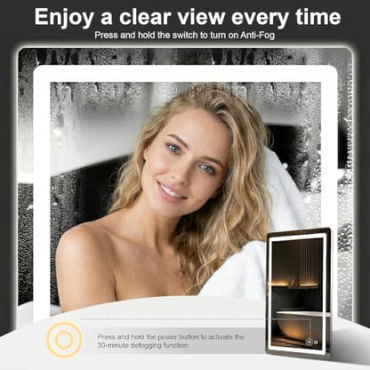LED Bathroom Mirror with Lights, 2 Pack 24 x 36 Lighted Vanity Wall Mirror
