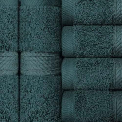 Superior Egyptian Cotton Plush & Absorbent, Face Towel Set of 6, Teal