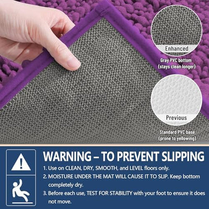 Arotive Bathroom Rugs Mat 24x16, Soft Absorbent Chenille Shaggy Bath Mat