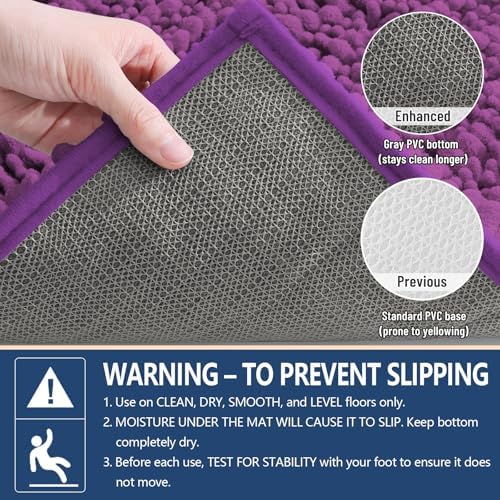 Arotive Bathroom Rugs Mat 30x17, Soft Absorbent Chenille Shaggy Bath Mat